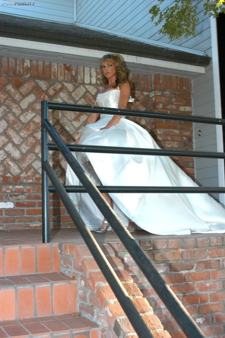 Gorgeous babe in a wedding dress Shayla LaVeaux gets slammed by her hubby