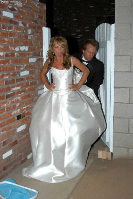 Gorgeous babe in a wedding dress Shayla LaVeaux gets slammed by her hubby