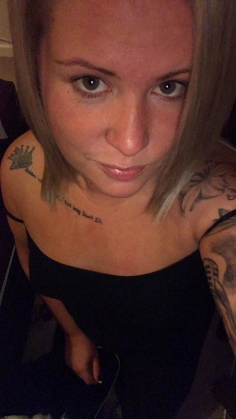 Amateur Kinky Hotwife strips and shows her tiny tits with pierced nipples