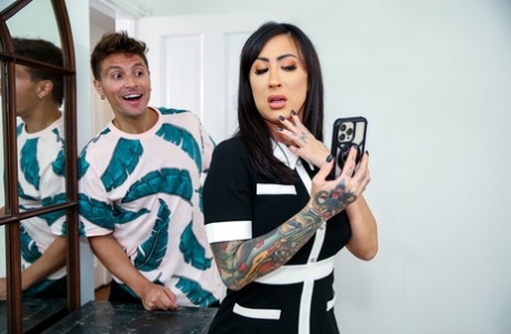 Inked MILF Lily Lane getting brutally fucked by her tiny stepson