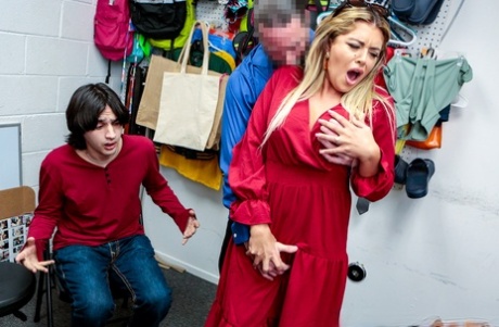 Latina shoplifter Vivianne DeSilva getting stripped and gangbanged
